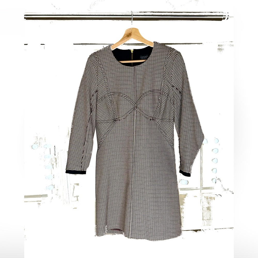 TopShop Structured Plaid A Dress Size 8